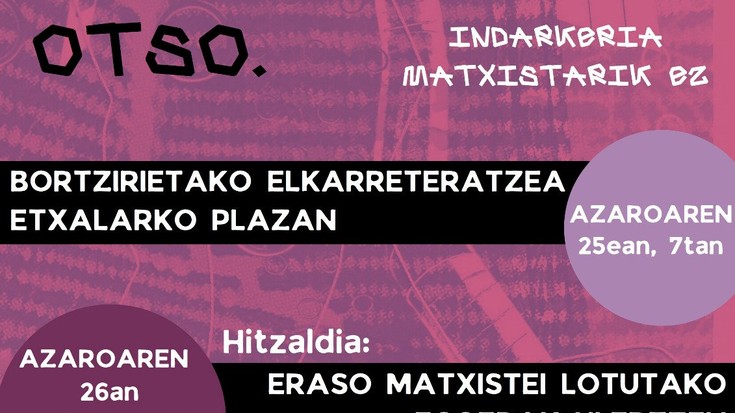 Elkarretaratzean eginen dituzte azaroaren 25ean Bortzirietan, Malerrekan eta Baztanen