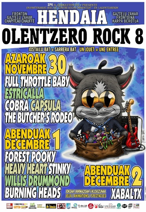 Jostailu bat sartze bat printzipioa jarraituz, 8. Olentzero Rock festibala antolatu dute