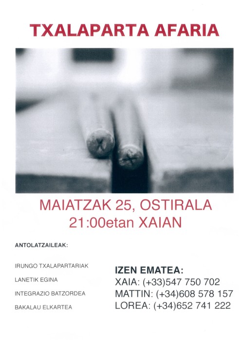 Txalaparta giroan, Seaskako Integrazio Batzordea sustengatuko dute