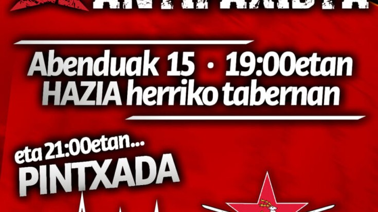 Karabana Antifaxistaren aurkezpena Irungo HAZIA herriko tabernan