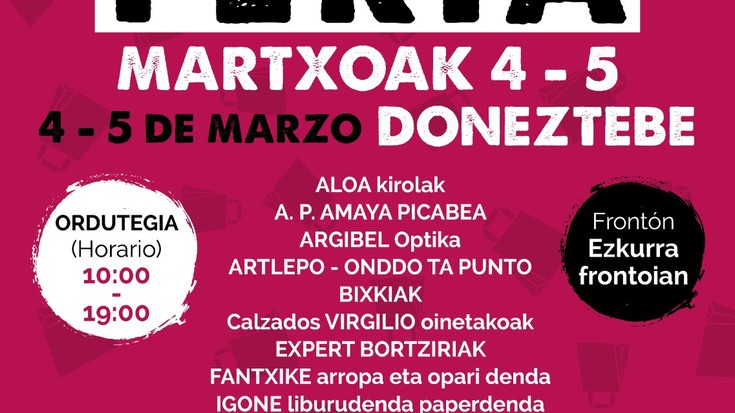 Baztan Bidasoako V. Stock Feria ospatuko dute Donezteben 