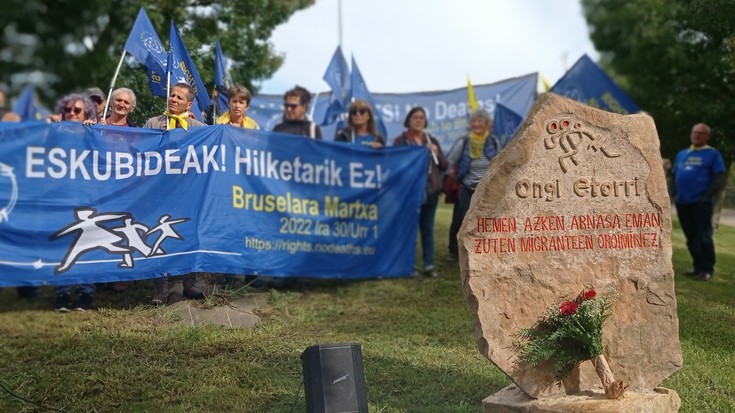 Bruselarako martxa Irundik abiatu da, migrazio politiken aldaketa eskatzeko