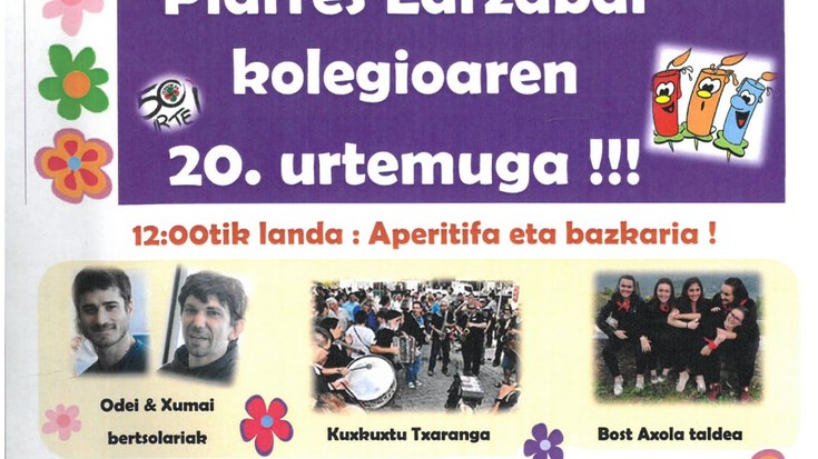 Piarres Larzabal Kolegioak 20 urte betetzen ditu 