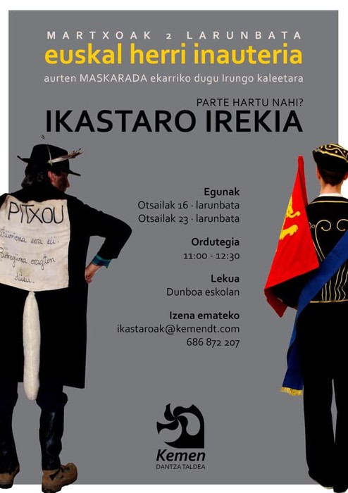 Maskarara ekarriko du Kemen dantza taldeak ihauterietan