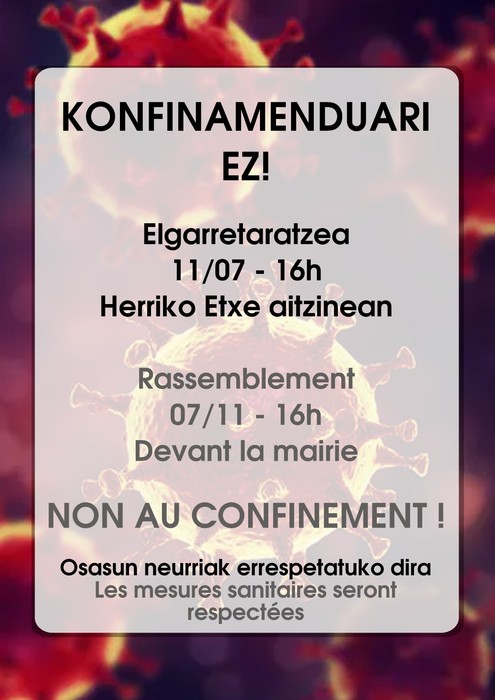 Konfinamenduaren aurkako mobilizazioak Hendaian