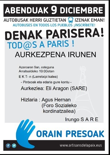 Ab9 Parisera ekimaneren berri Irunen ostegun honetan