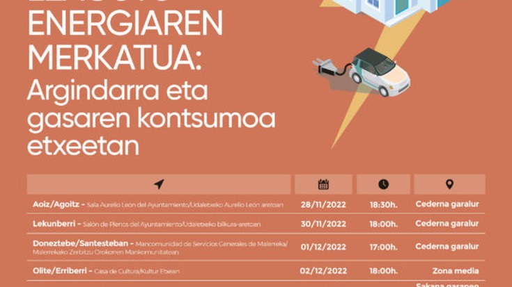 Argindarraren eta gasaren fakturen kostuak eta aurrezteko aukerak azalduko dituzte Donezteben