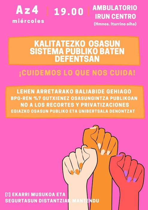 Kalitatezko osasun zerbitzuen aldeko mobilizazioak 