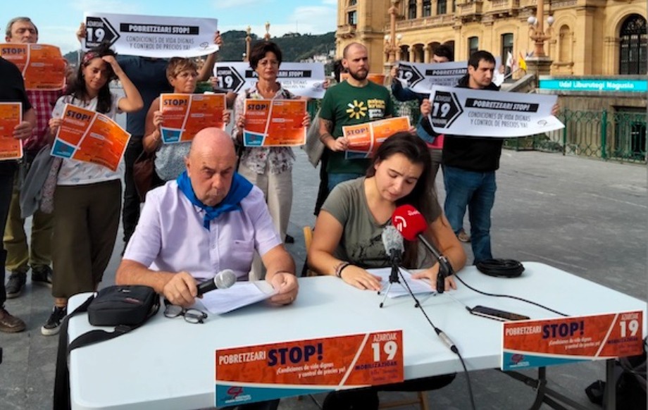 Langile klasearen pobretzearen aurrean manifestatzeko deia luzatu du Eskubide Sozialen Kartak