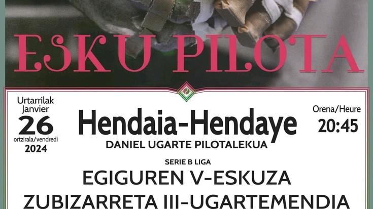 Urtarrilaren 26an ospatuko da urteroko hitzordua den Bixintxo Pro pilota partida