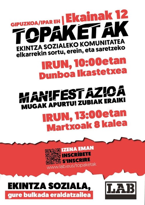 LAB-ek Irunen "bizi baldintza duinen alde" manifestatzeko deia egin du