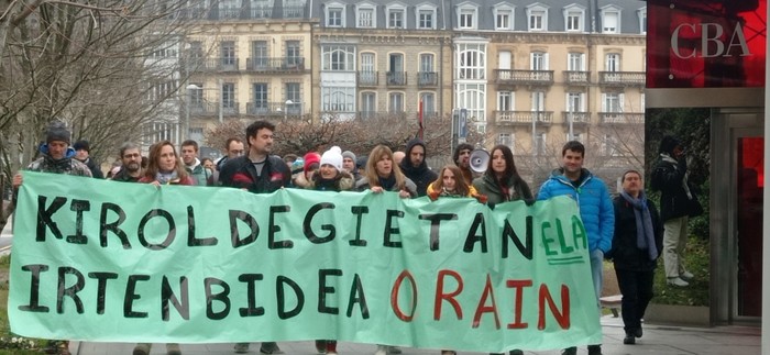 Irungo kiroldegietako grebaren jarraipena handitu egin da bigarren egunean 