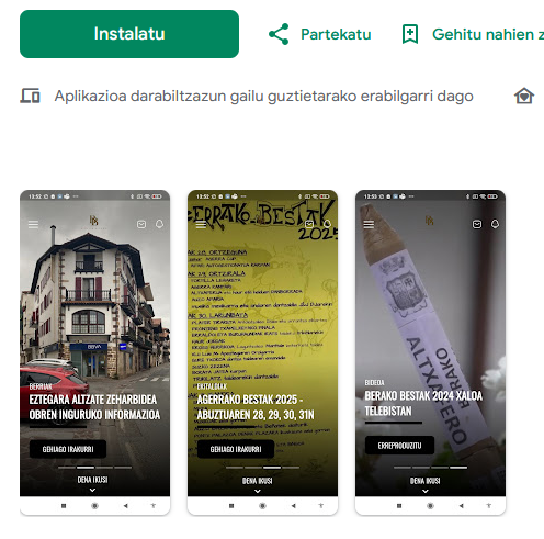 Beratik Berara aplikazio berria aurkeztu dute