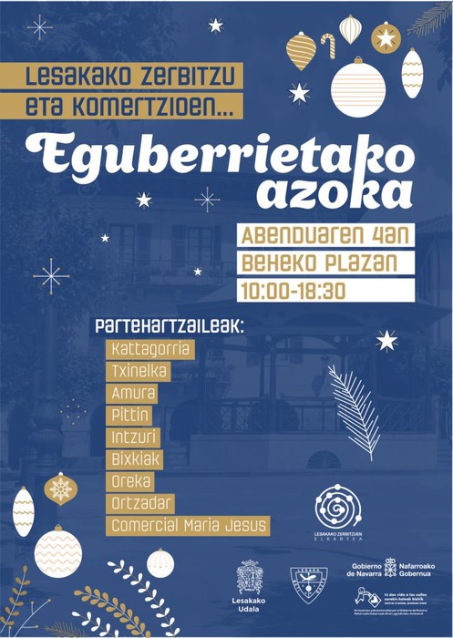 Eguberrietako azoka ospatuko dute Lesakako Zerbitzuen Elkarteak