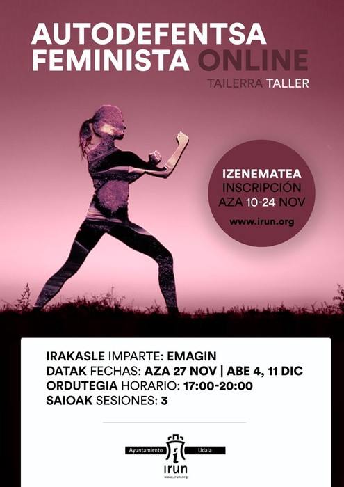 Autodefentsa Feminista tailerretarako izena emateko epea zabaldu du Udalak