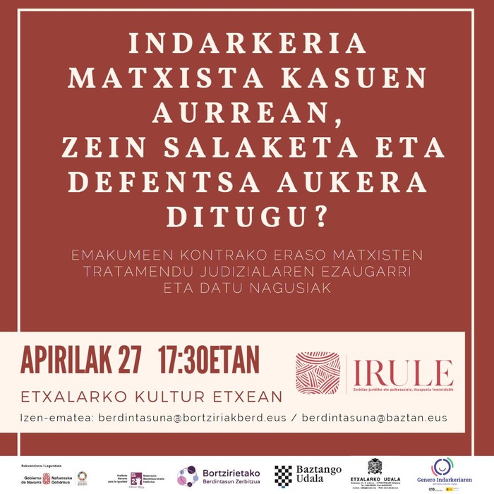 Indarkeria matxisten aitzinean egin beharrekoa erakusteko saioa izanen da bihar Etxalarren