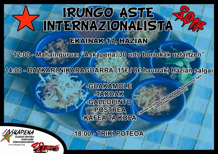 Aste Internazionalista antolatu du Irungo Askapenak