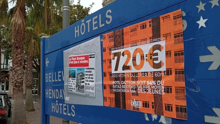 Espekulazioaren kontrako kanpaina abiatu du Hendaiako Enbata gaztetxeak